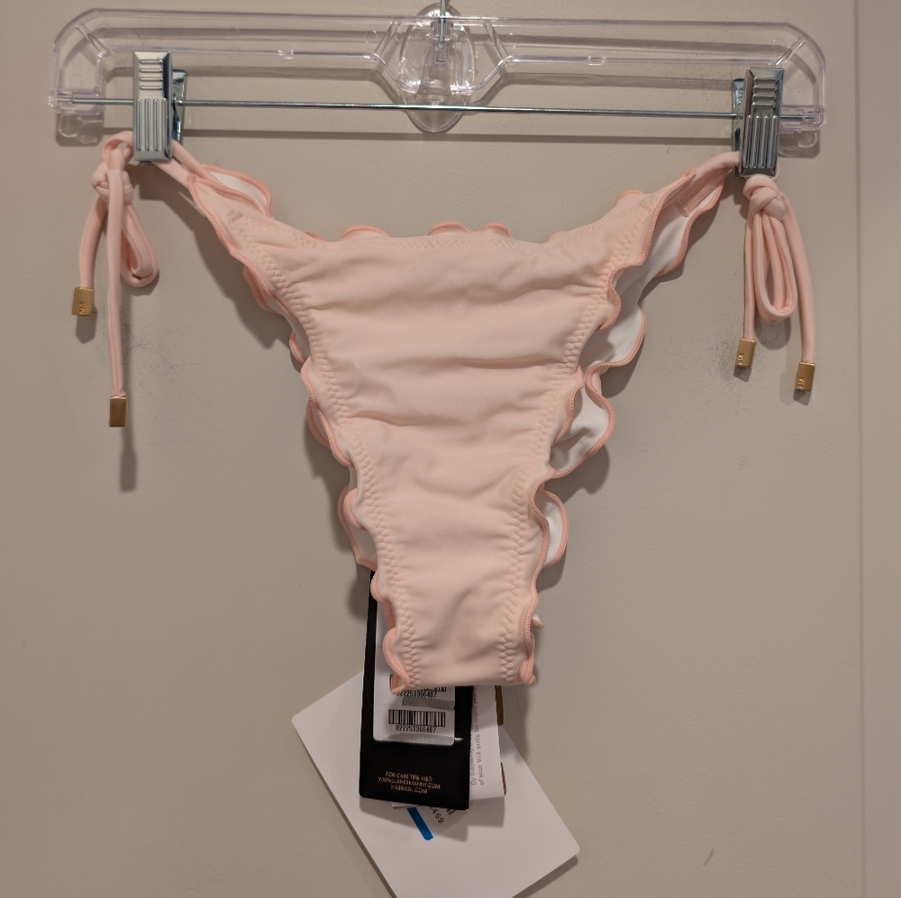 VIX PAULA HERMANNY Ripple ruched low-rise bikini bottoms Nude Tan Size Large
